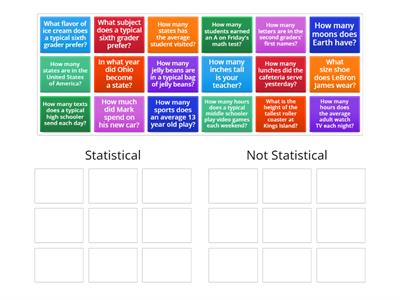 Statistical Questions Sort