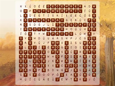 Seasons, Months & Days of the week