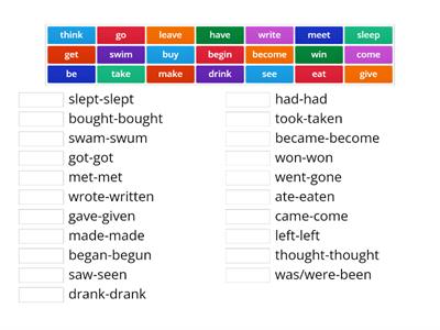  Irregular verbs