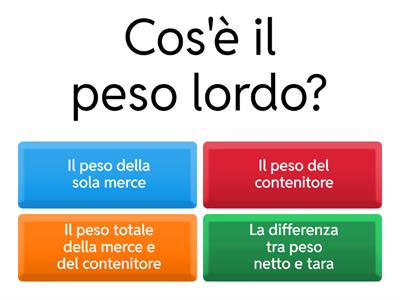  Peso Lordo- Peso Netto - Tara