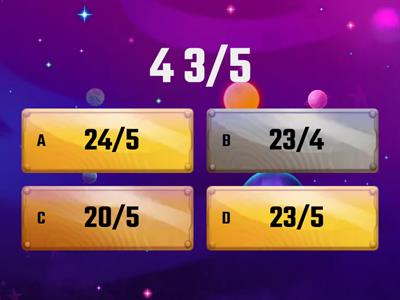 Fractions -Convert Mixed numbers to Improper Fractions