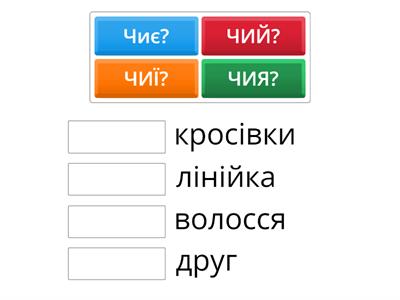 ЧИЙ? ЧИЯ? Чиї?Чиє?