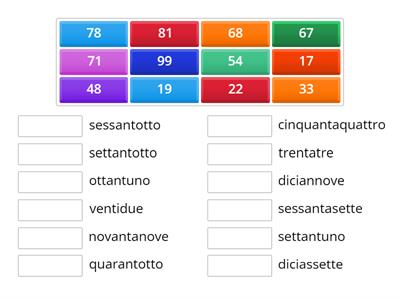 Numeri  II. 0-100 Abbinamento