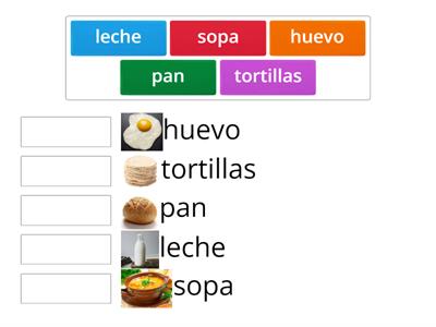  Lectura de Alimentos con nombre