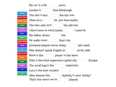 Comparative and superlative Intermediate