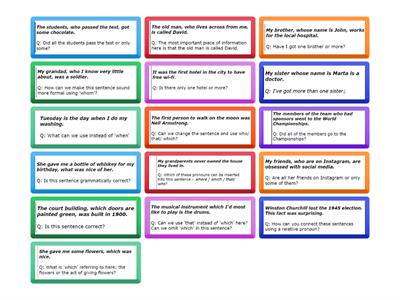 Native English C1 relative clauses
