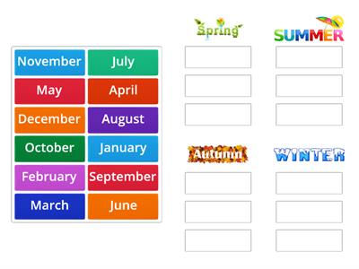 English File Beginner  matching months/seasons