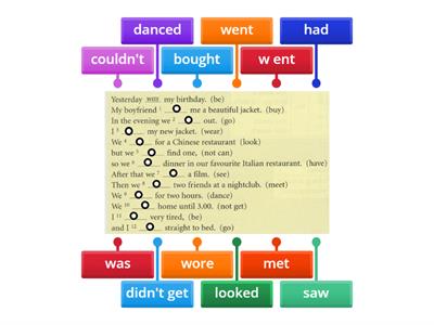  Past Simple irregular & regular verbs 