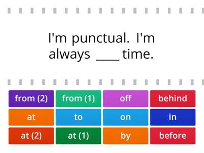 CAE Time Prepositions- Find the Match