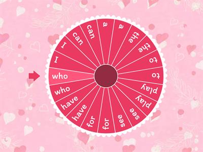 Sight word wheel