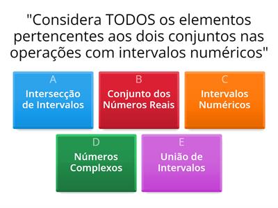 Intervalos Numéricos e suas operações