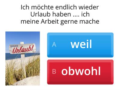 B1  "weil" oder Obwohl"
