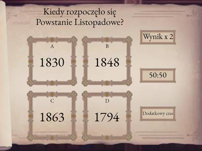 Powstanie Listopadowe - Quiz