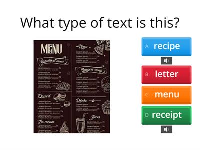 ESOL Reading - Text Types - BW