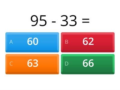 L1 subtraction quiz 2-digit numbers a