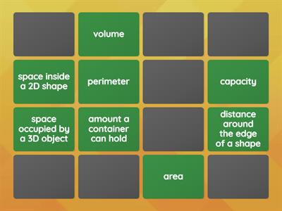 Perimeter, area, volume, capacity - definitions and units