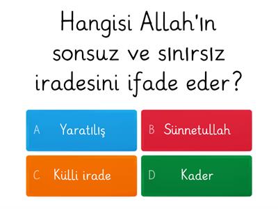 Din Kültürü 8. Sınıf Kader ve Kaza 