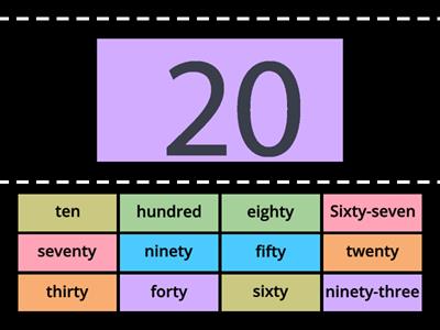 G5 - HWG - Numbers 10-100 (Find the Match)