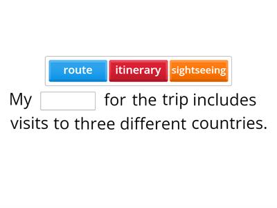 Traveling vocabulary