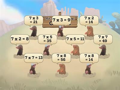 AR Multiplication x 7-4 Whack-a-mole