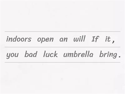 RIN 1: First conditional (British superstitions)