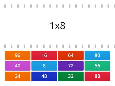 Flip tiles ( 8 times table)