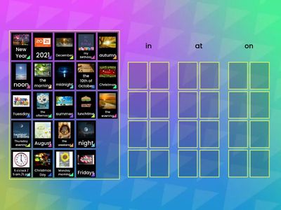 Prepositions of time: in / at / on