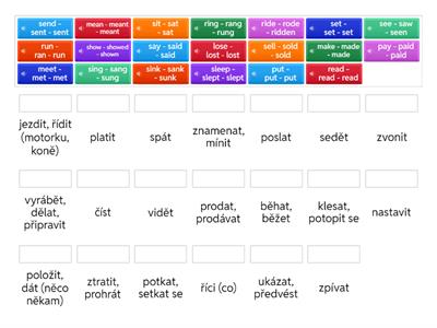 Bloggers 1-4 - List of irregular verbs (Part 3: lose - sleep) match up