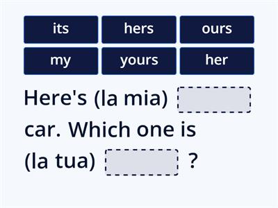 Possessive adjectives and pronouns