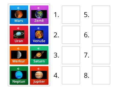 Planety – seřaď podle vzdálenosti od Slunce