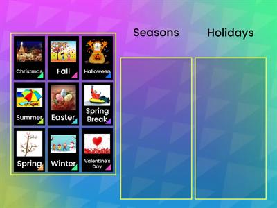 Seasons and Holidays - Grade 2 - Activity #1