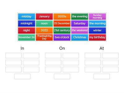 English File Elementary 4B Time Prepositions: In, On, At