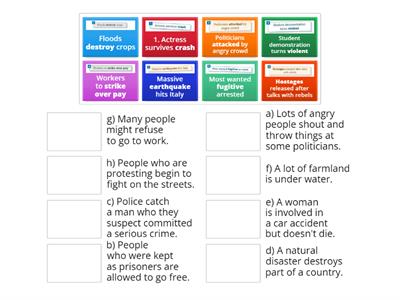 B1, Unit 2.2, Vocabulary: The news