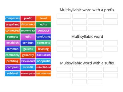 WRS 3.5 affixes word sort