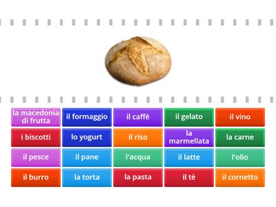 Il cibo: alimenti di base