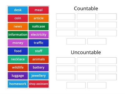 U-11 Vocab: count., uncount.