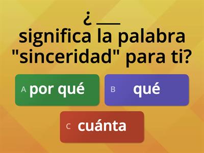 Spanish Question Words Practise - B1