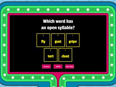 Syllabication- Open, Closed, vCe, VR, VV- BWK