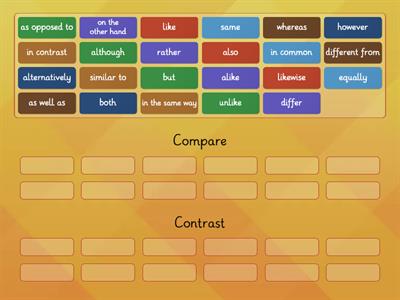 Conjunctions and Adverbials to Compare and Contrast