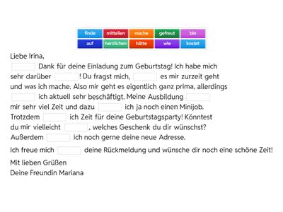 DTZ-Brief "Einladung zum Geburtstag"