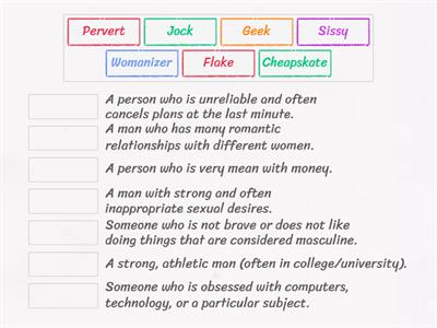 Different types of men (match)