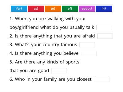 Prepositions in questions