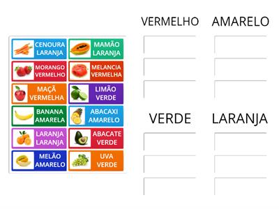 CLASSIFICAR FRUTAS  E LEGUMES 