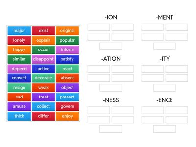 WORD FORMATION: suffixes