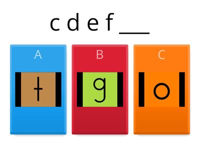 What comes next?  Alphabet Missing Letter
