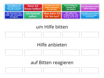 Redemittel: um Hilfe bitten