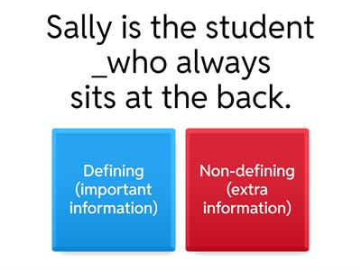Defining/Non-defining relative clauses
