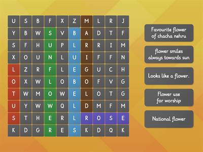 word puzzle of flower