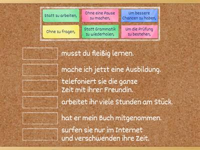 Um...zu / statt...zu / ohne...zu