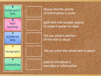 Organisational features